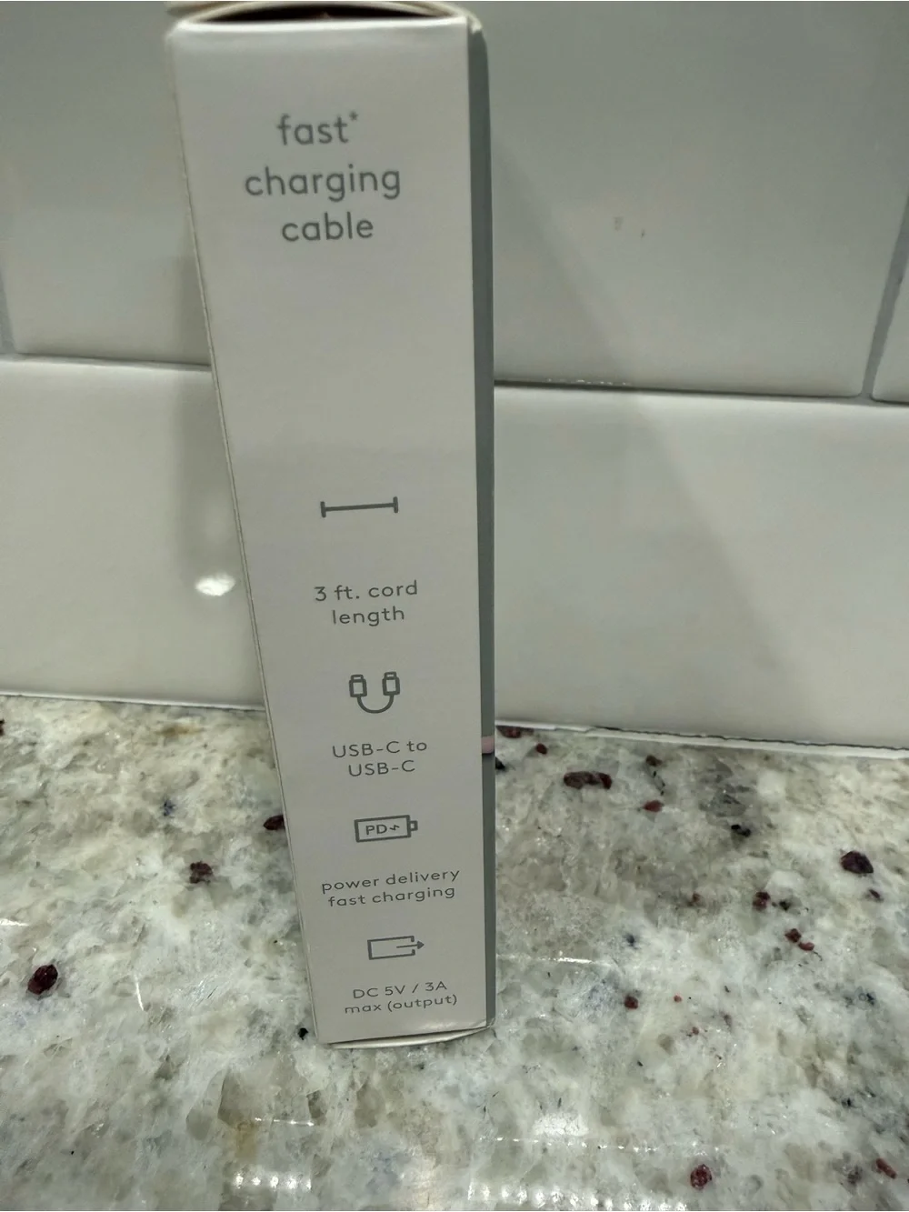 3/$15* heyday USB-C to USB-C Fast Charging Cable - Light Pink NWT
